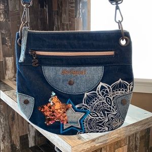 Denim desigual small shoulder purse